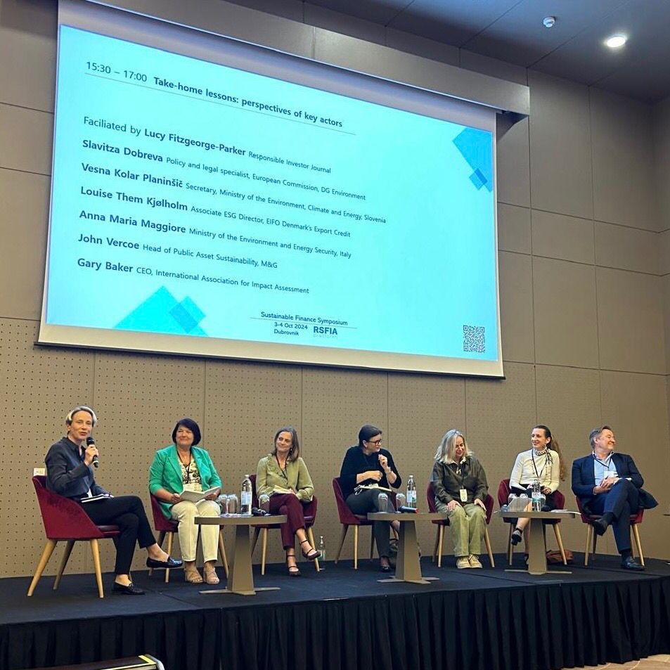 IAIA CEO Gary Baker speaks on a panel at sustainable finance symposium