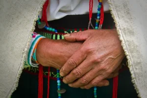 Closeup photo of a woman's hands in Chimborazo, Ecuador