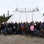 Group of people visit traditional area outside of James Bay Cree community of Waskaganish